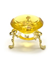 Кришталевий кристал на підставці жовтий (5 см), K325654 - фото товару