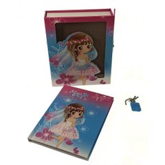Блокнот с замком для девочек голубой (2 ключа)(16,5х13х3,5 см), K330734B - фото товара