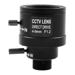 Вариофокальный объектив CCTV 1/3 PT 0409 4mm-9mm F1.2 Direct Drive, Manual Iris, 8565 - фото товара
